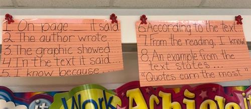 Text Evidence Sentence Starters Text Evidence Sentence Starters