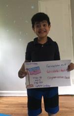 Geremy celebrating Haitian Flag Day 