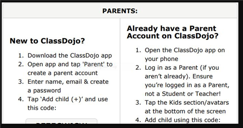 Class Dojo Instructions 