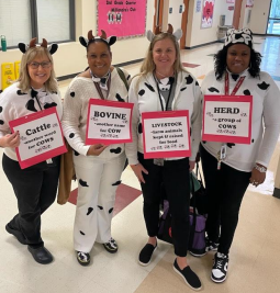Teachers dressed for literacy week.