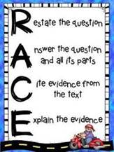 Restate the question; Answer the question; cite evidence; explain the evidence Restate the question; Answer the question; cite evidence; explain the evidence
