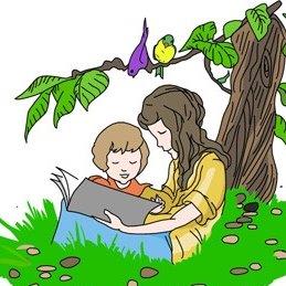boy and girl reading