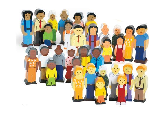 Cartoon style image of multicultural people Cartoon style image of multicultural people