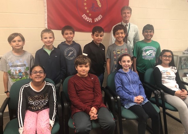 students who participated in Geo Bee seated