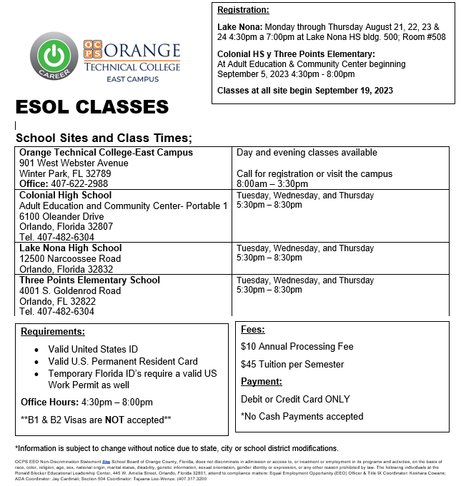 ESOL Classes