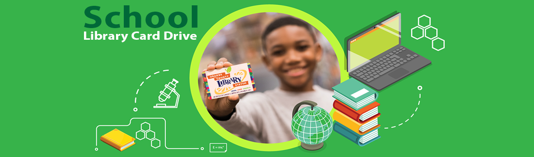 OCLS School Library Card Drive Banner