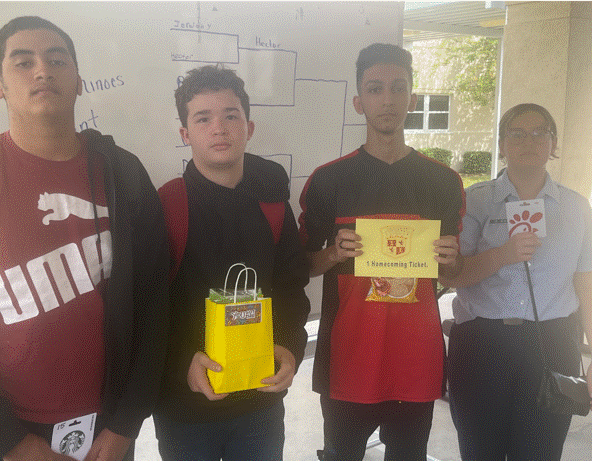 Student winners from dominoes competition
