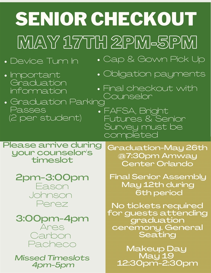 Senior Checkout Information