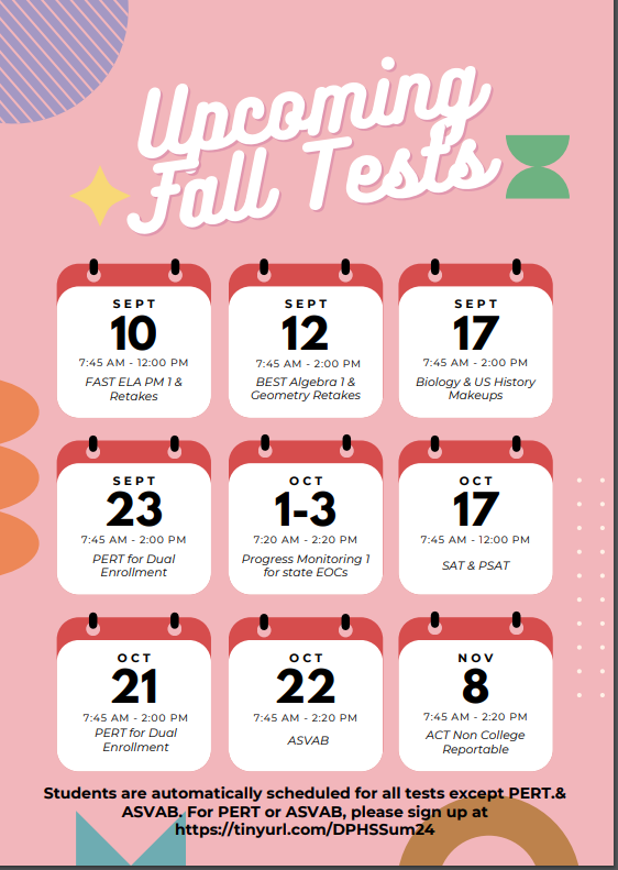 Testing Calendar 2024 2025