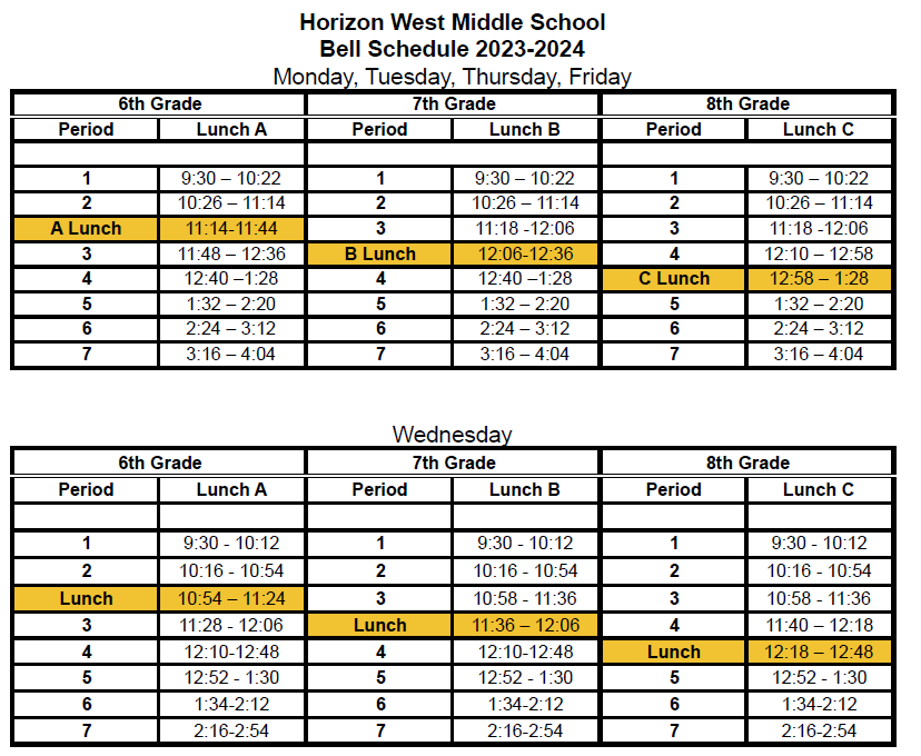 23-24 Bell Schedule