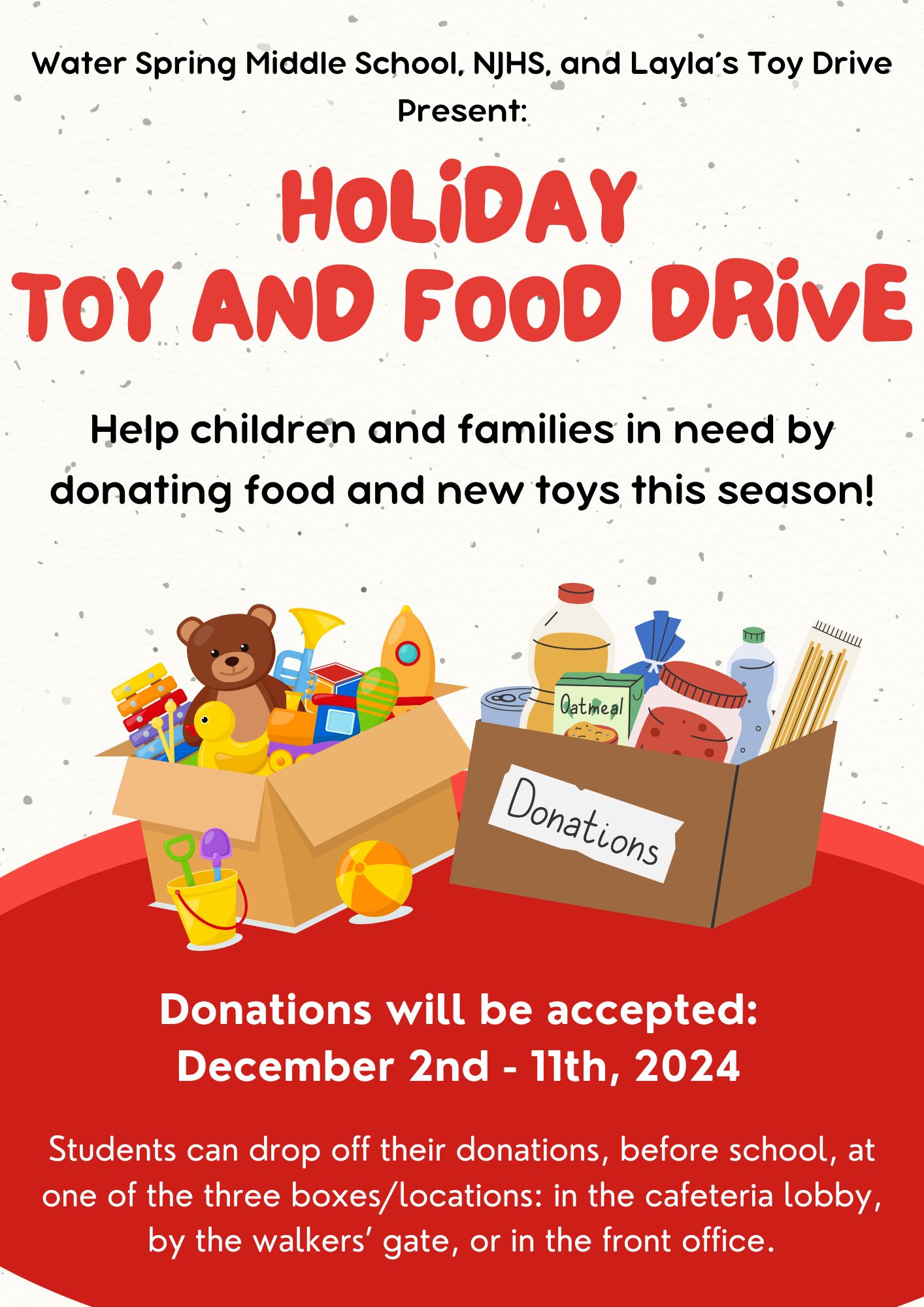 NJHS toy and food drive