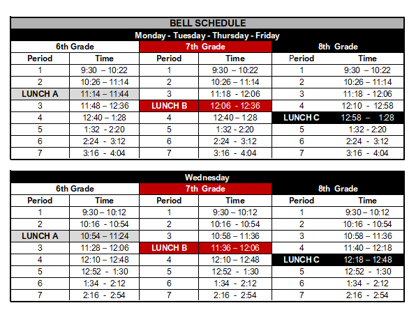 Bell Schedule