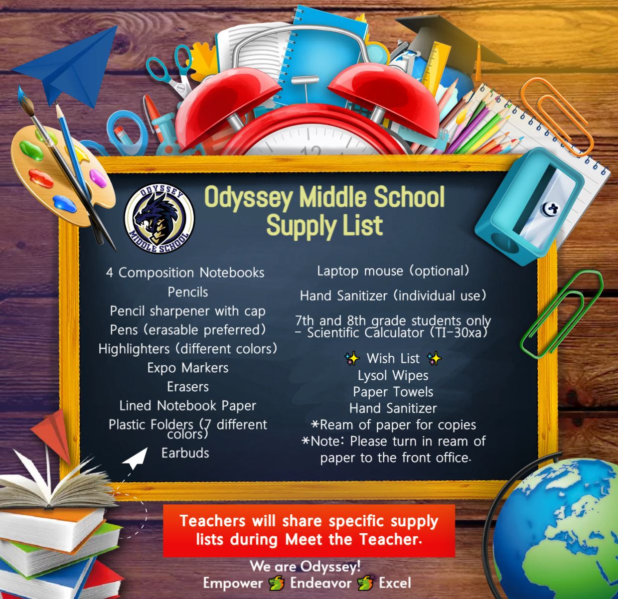 ODMS School Supply List ODMS School Supply List