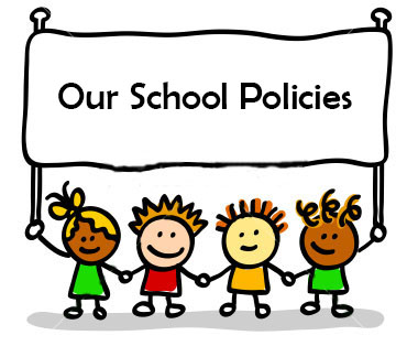 Children holding a banner that reads "Our School Policies"