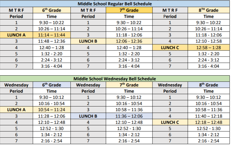 Bell Schedule 