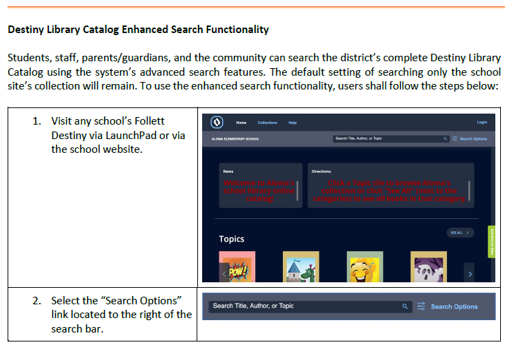 Destiny Discover Functionality