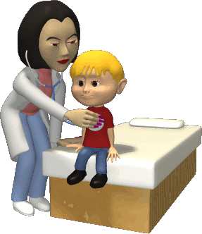 Nurse evaluating a student animated image Nurse evaluating a student animated image