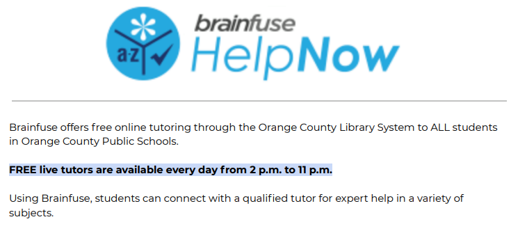 Brain Fuse Free Tutoring