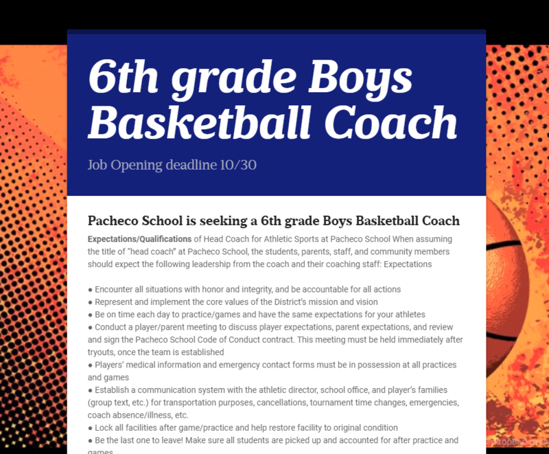 Seeking Basketball Coach