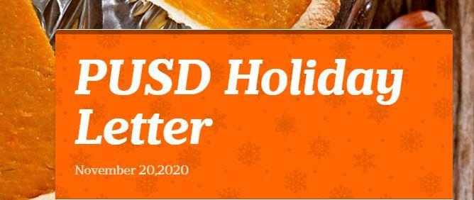 PUSD Holiday Letter