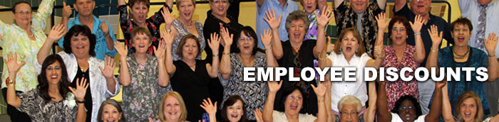 employees waving their hands up