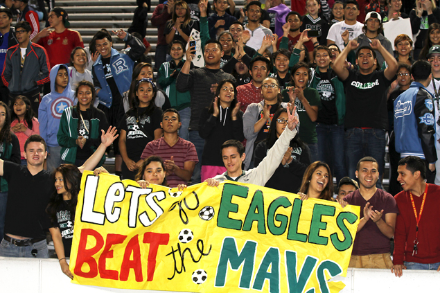 This is the image for the news article titled BOYS SOCCER: Eagles Erupt in OT to Oust Mavs, Reach Region Semifinals