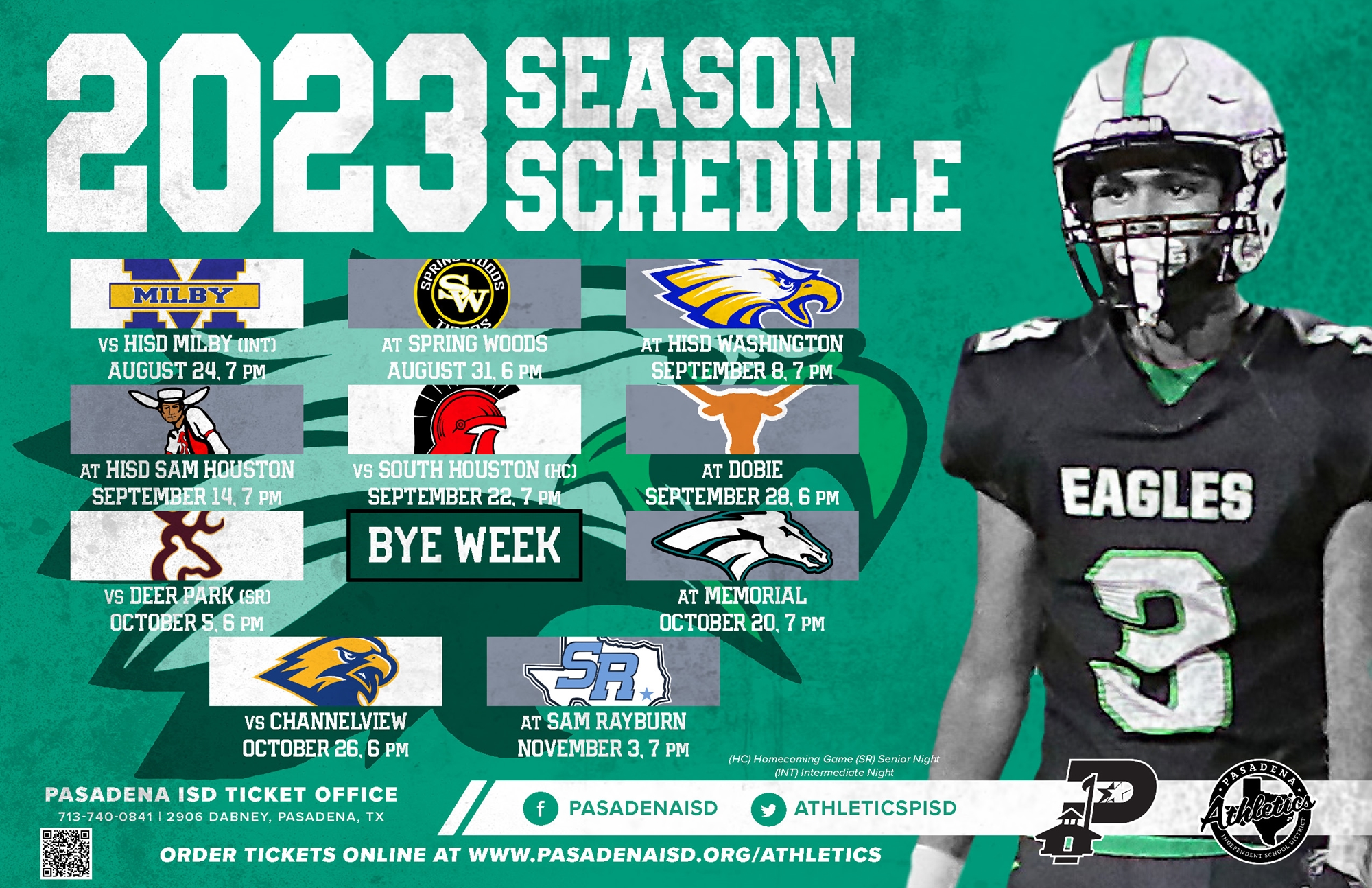 Pasadena Football Schedule 2023