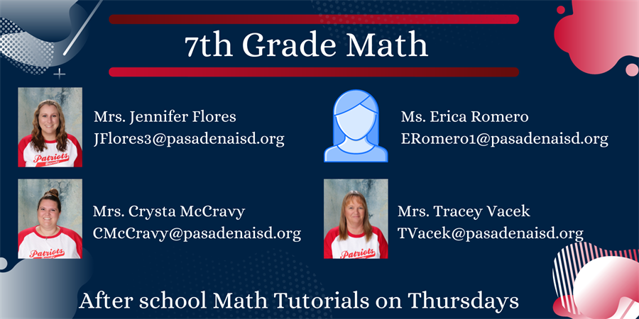 7th Grade Science teachers with pictures, names, and contact information