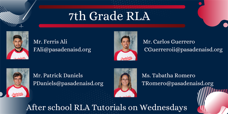 7th Grade RLA Teachers Information