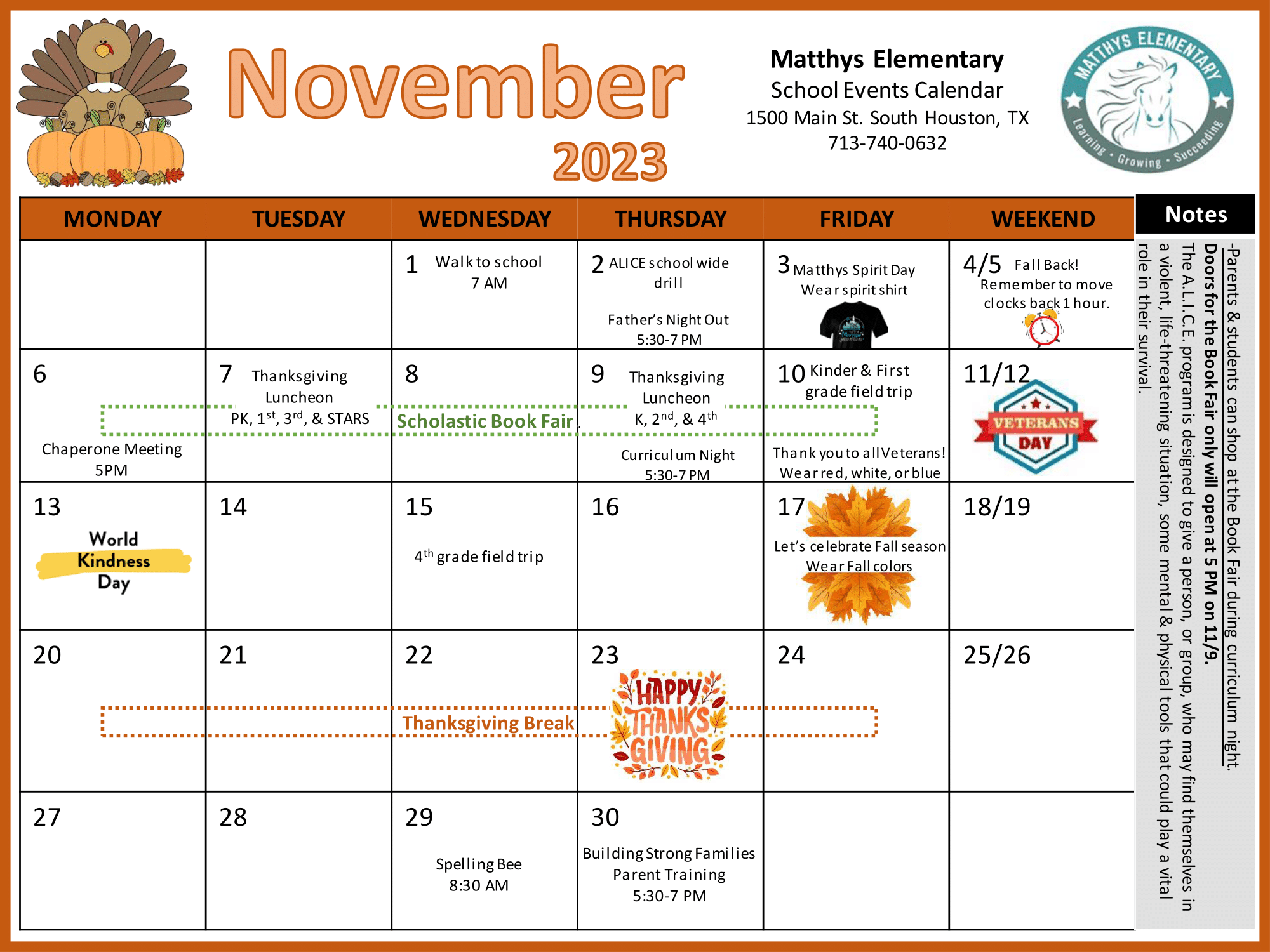 Nov. Calendar