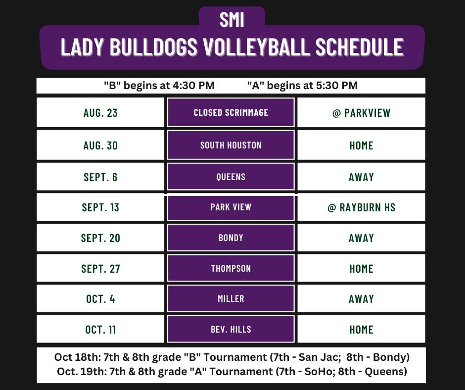 Volleyball Schedule for 2023-24