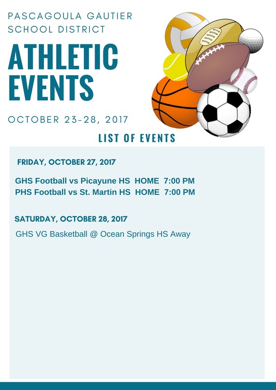 Athletic events for Week of Oct. 23