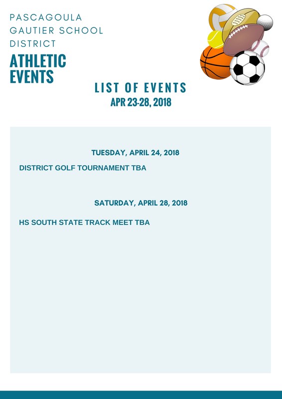 Athletic Events for Week of April 23, 2018