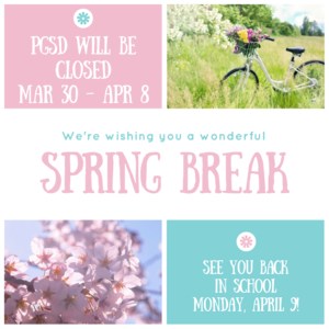 PGSD will be closed March 30-April 8. Back in school April 9