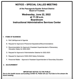 board meeting agenda