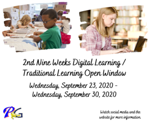 2nd Nine Weeks Distance / Traditional Window