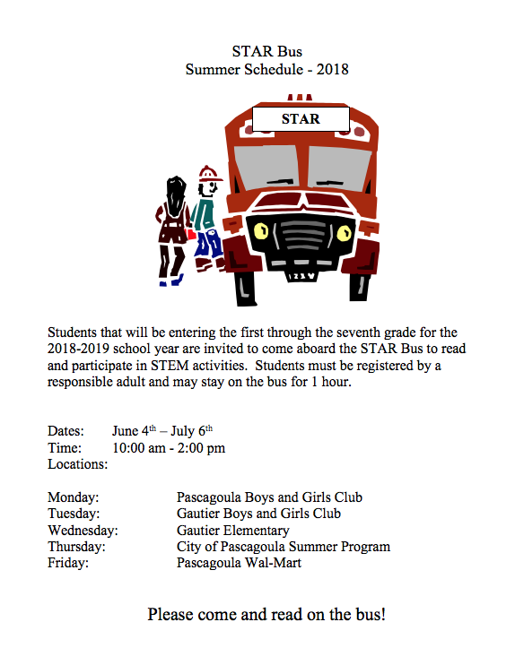 STAR Bus Summer Schedule