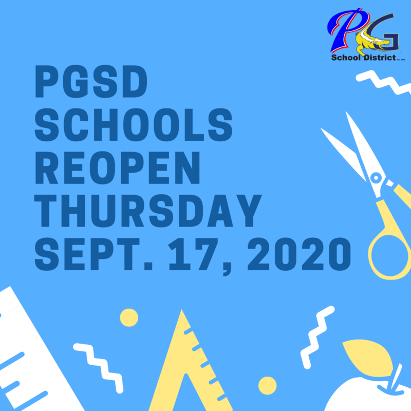 Schools reopen Thursday September 17, 2020