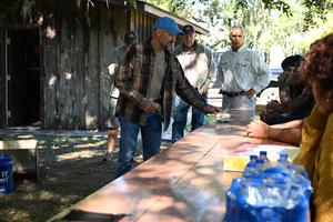 Students gather at the LaPointe Krebs Museum