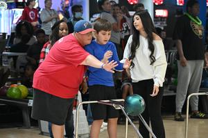 Exceptional student bowls at JCES Eaglepalooza