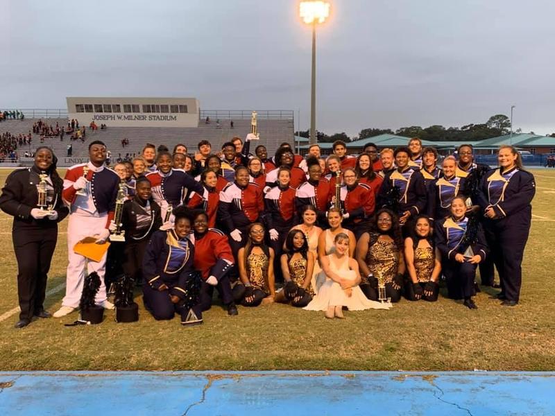 Band Members and trophies