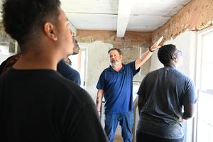 Students gather at the LaPointe Krebs Museum