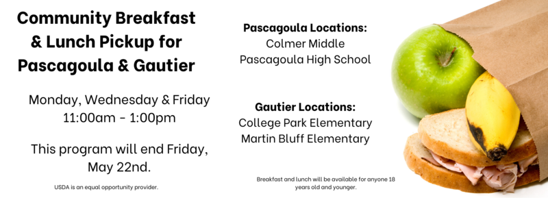 Breakfast and Lunch Pick-ups for Week of April 27- May 1