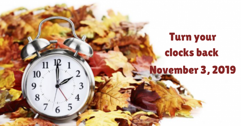Turn Your Clocks Back This Saturday