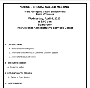 board meeting agenda