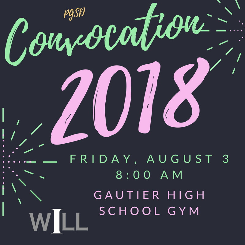 2018 Convocation is Friday, Aug 3, 8 am @ GHS!