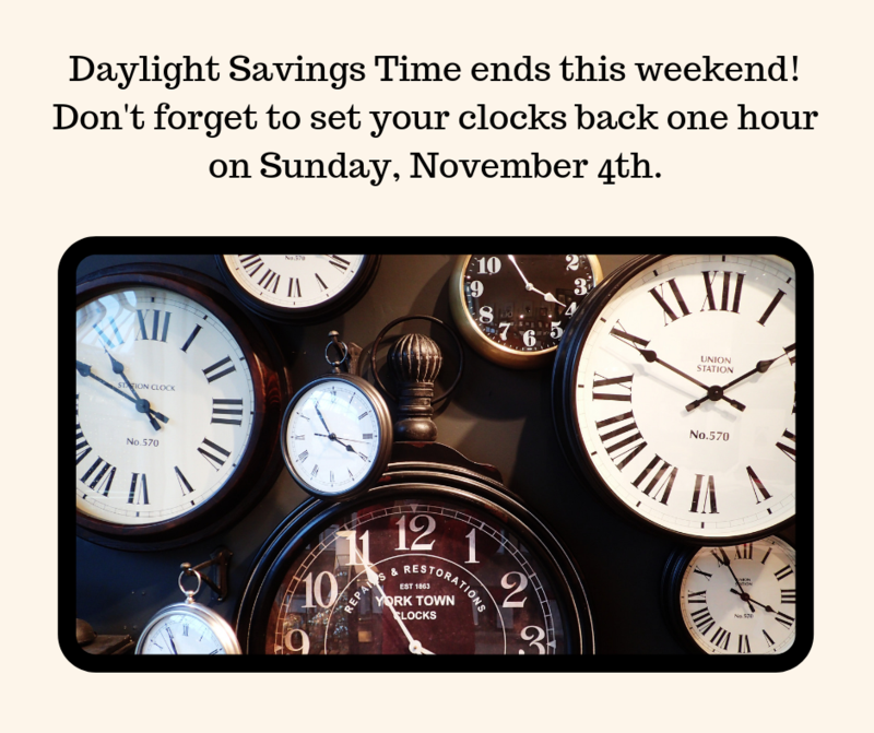 daylight savings time ends