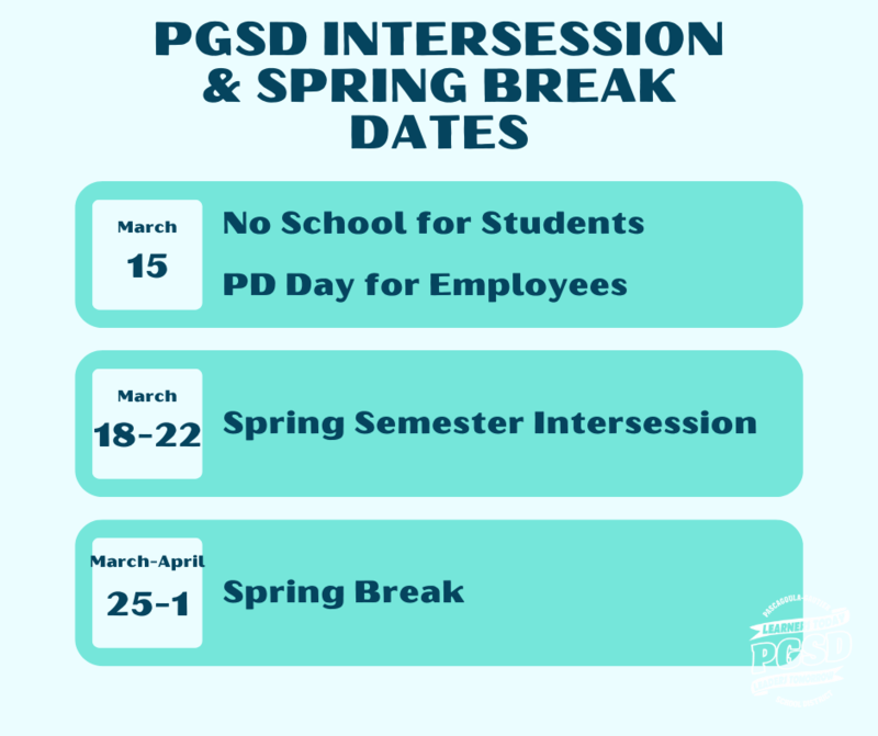 spring intersession and spring break