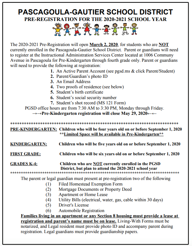 pre-registration information in english