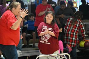 Exceptional student bowls at JCES Eaglepalooza